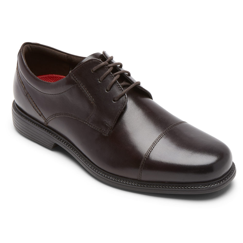 Rockport Mens Charles Road Cap Toe - Oxfords Dark Brown - EQN570831